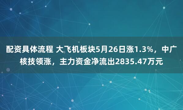 配资具体流程 大飞机板块5月26日涨1.3%，中广核技领涨，主力资金净流出2835.47万元
