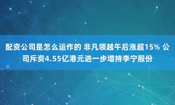 配资公司是怎么运作的 非凡领越午后涨超15% 公司斥资4.55亿港元进一步增持李宁股份